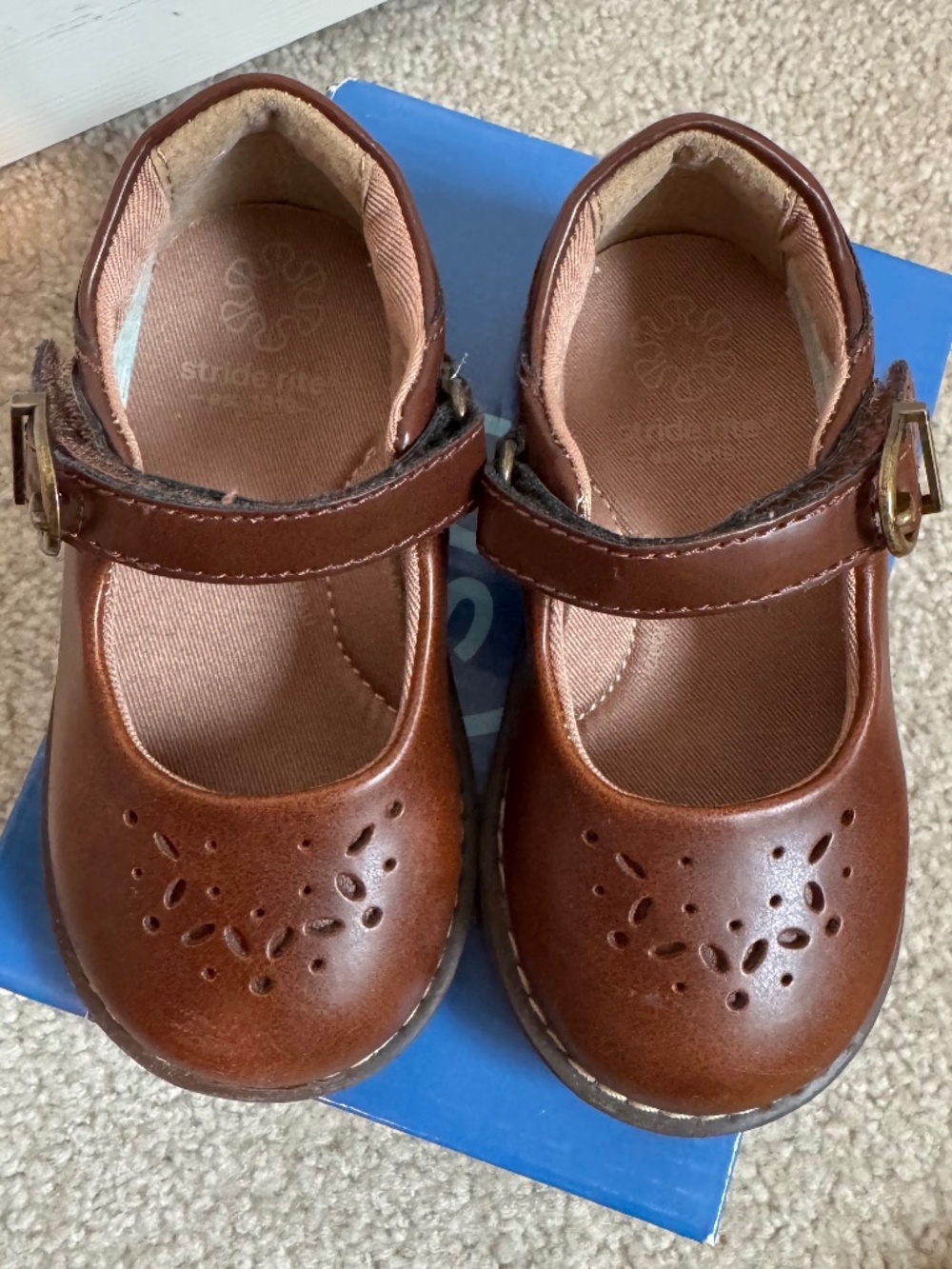 Stride Rite Mara Mary Jane- Brown Leather Size 6W